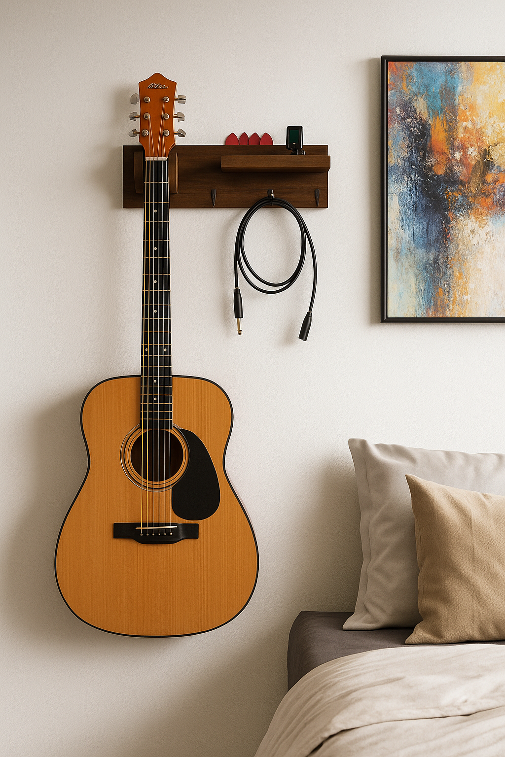 Soporte de Guitarra y Bajo para Pared – Ahorra Espacio y Decora con Estilo